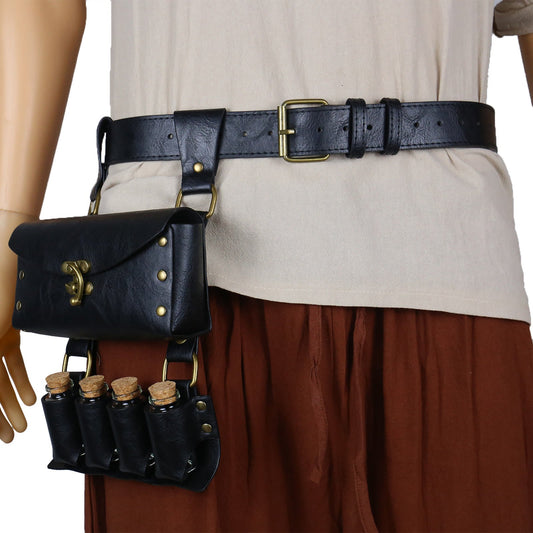 Halloween Cosplay Prop Magic Bottle Waist Pack Viking Belt 3 Pcs