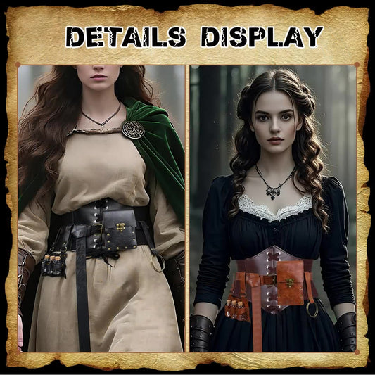 Halloween Women's Cosplay Viking Belt Set Accessories 5 Pcs