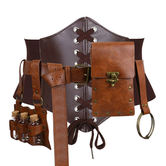 Halloween Women's Cosplay Viking Belt Set Accessories 5 Pcs